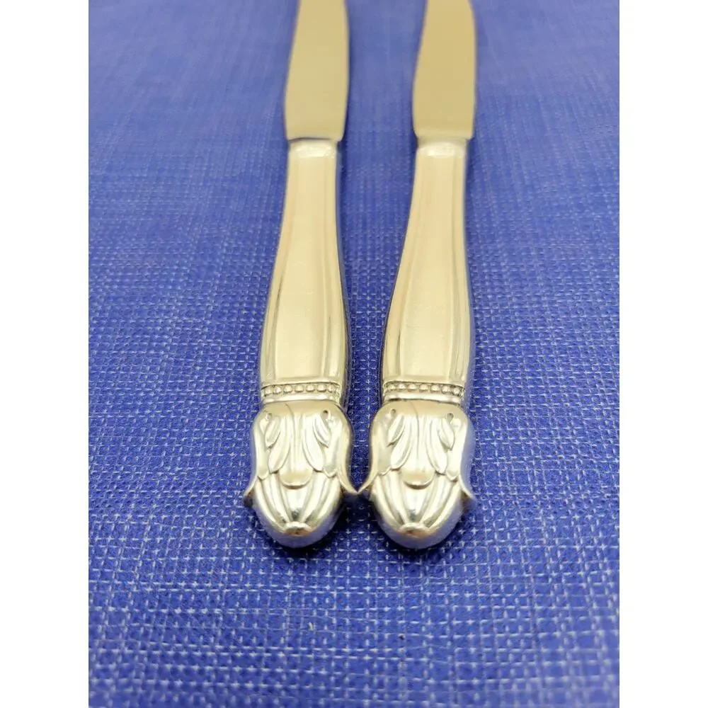 Holmes & Edwards International Silver 1938 Danish Princess Dinner Knive Set of 2